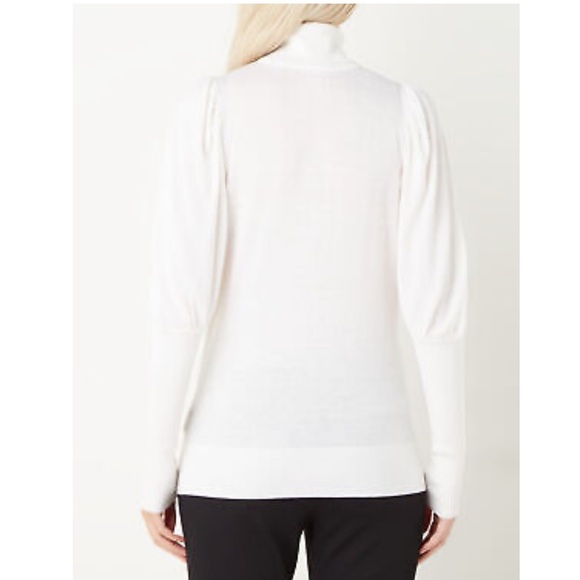 Ted Baker London Ivory Aidabel Puff Sleeve Turtleneck Sweater Size 14 - Picture 5 of 16